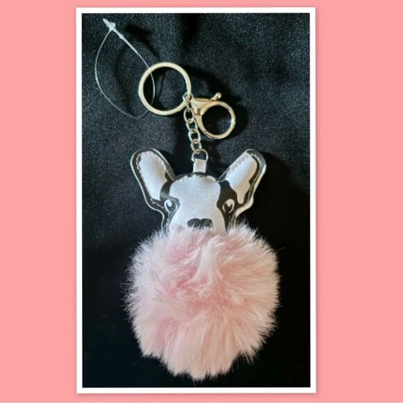 French Bulldog Pom Pom Bag Charm - Picture 1 of 1
